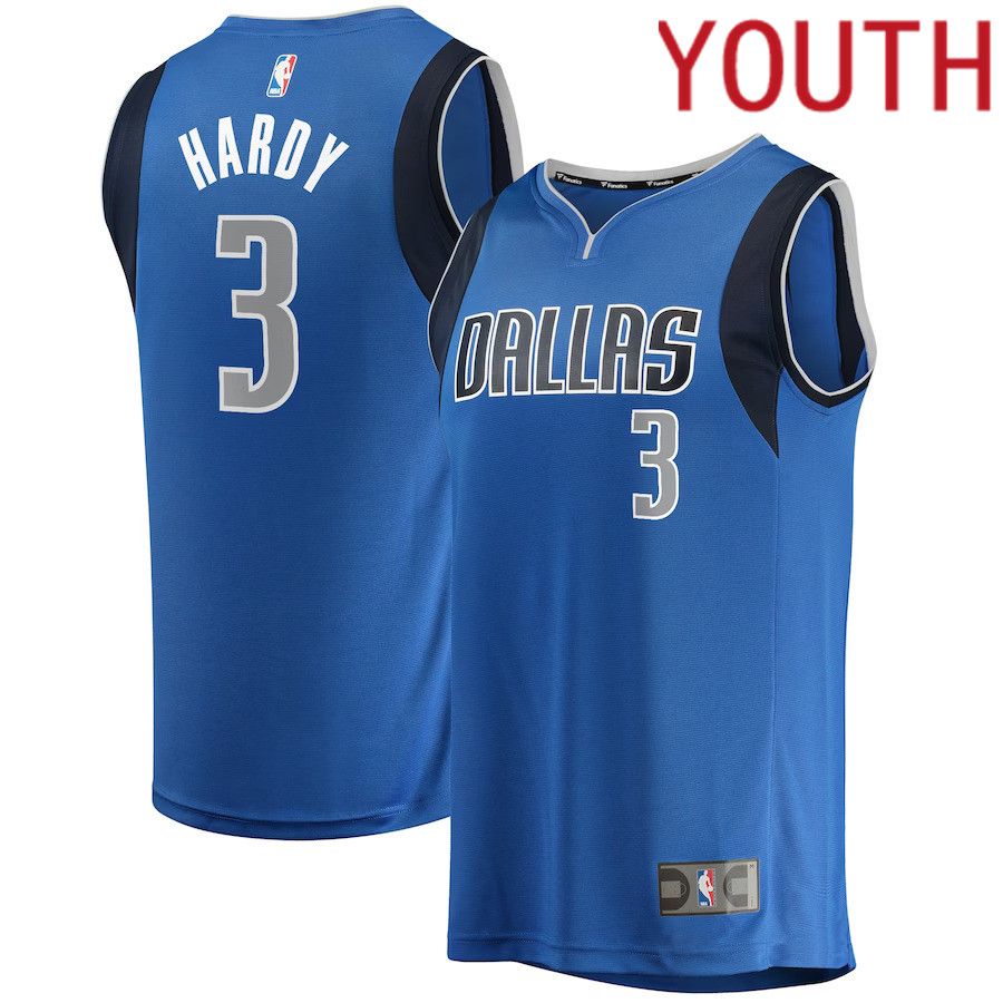 Youth Dallas Mavericks #3 Jaden Hardy Fanatics Branded Blue Fast Break Player NBA Jersey->youth nba jersey->Youth Jersey